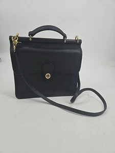 Vintage Coach Willis Umhängetasche schwarz Leder D62-9927 selten - Bild 1 von 24