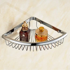 Polished Chrome Bathroom Corner Shower Wasl Basket Shelves Caddy Storage ZD710& - Picture 1 of 6