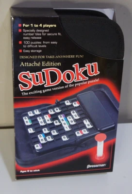 Sudoku Attache Edition Pressman 2006 Puzzle Game w/ Storage Case - NEW - Image 1 of 4