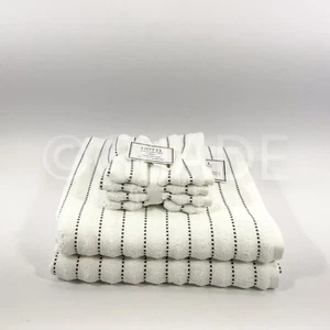 Hotel Collection 2 Bath 4 Washcloth Towel Oeko-Tex Quick Dry White Gray New - Picture 1 of 7