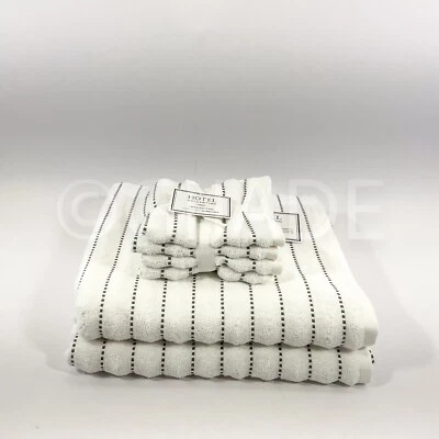 Hotel Collection 2 Bath 4 Washcloth Towel Oeko-Tex Quick Dry  White Gray New - Image 1 of 4