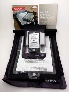 EMBARK  SET OF 2 PROTECTIVE DEVICE POUCHES / BLACK - Picture 1 of 4