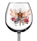 12X Pink Steampunk Dragonfly Wine Glass Bottle Vinyl Sticker Decals T761