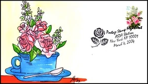 Scott 3836 37 Cents White Lilacs Melissa Fox Hand Painted FDC 4 Of 5 - Picture 1 of 2