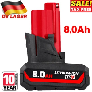 Batería Original Milwaukee 12 V M12 - Nueva equipada con 8,0 Ah M12 B6 48-11-2460 - Imagen 1 de 10