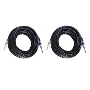Paquete de 2 cables machos de 50 pies 1/4" 6,35 mm a cables de micrófono de audio de 1/4" 6,35 mm cable mono - Imagen 1 de 17