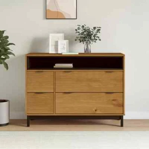 FLAM Pine Wood Sideboard Hallway Kitchen Buffet Storage Rack Cabinet Cupboard - Picture 1 of 12