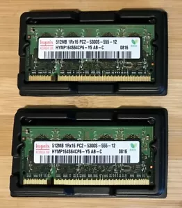Hynix 1Gb 2x512Mb PC2 5300S Laptop Memory HYMP164S64CP6 - Picture 1 of 1