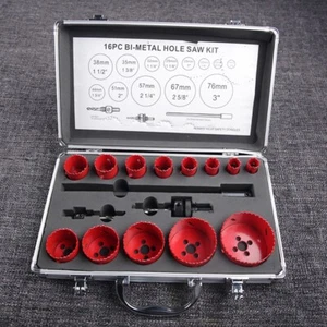 16pc Bimetal Metal Hole Opener Concrete Hollow Core Drill Bit Cement Stone Wall - Imagen 1 de 14