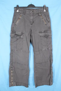 AMERICAN EAGLE Gray STRETCH Mid-Rise WIDE LEG Baggy CARGO POCKETS PANTS 6 Short - Picture 1 of 6
