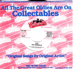 THE COWSILLS:  HAIR / DE FRANCO FAMILY: HEARTBEAT IT'S A LOVE BEAT, 45 RPM 5505 - Picture 1 of 3
