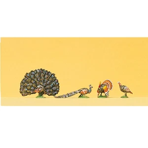 Preiser 10166 Peacocks & a Turkey (Set of 4 Figures) HO Scale - Imagen 1 de 1
