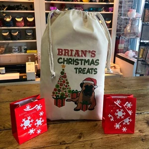 Personalised Dog Santa Sack Bullmastiff - Brian Design - Picture 1 of 1