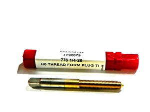 1 pieza) 1/4-28 H4 FORMA DE ROLLO DE HILO ENCHUFE GRIFO RECUBIERTO DE ESTAÑO TITANIO EE. UU. TT92879 TT108 - Imagen 1 de 2