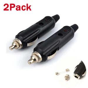 2Pcs 12V Mâle Voiture Allume-Cigare Prise Connecteur Faire Câble Extension - Photo 1 sur 5