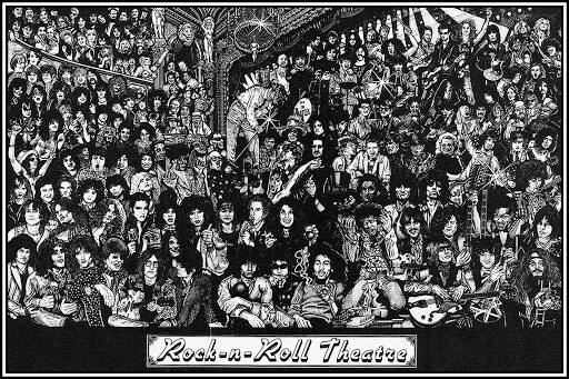 Rock n Roll Theater by Howard Teman Art Poster 36-by-24 Inches - Image 1 of 1