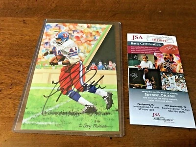 Floyd Little NFL Goal Line Art Card- GLAC-Signed- HOF- Denver Broncos- JSA- COA - Image 1 of 2