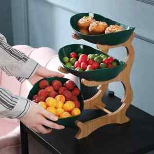 Table Plates Dinnerware Kitchen Fruit Bowl with Floor Partitioned Candy CakeTray