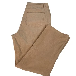 Chaps Corduroy Pants Women's Tan Straight Leg High Rise Size  16 Flat Front Zip - Picture 1 of 14