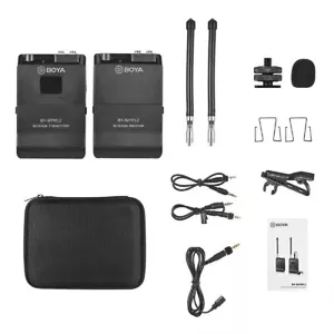 Boya BY-WFM12 VHF 40M Wireless Microphone Kit 12 Channel TX+RX (UK Stock) BNIB - Picture 1 of 12
