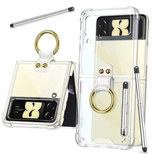  Compatible for Samsung Galaxy Z Flip 4 2022 Case with Pen, Ultra Transparent - Picture 1 of 8