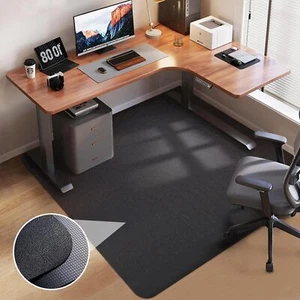 Office Chair Mat for Hardwood Floor: 53"x45" Large Black Rolling Chair Mat - Picture 1 of 9