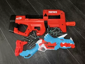 Nerf Fortnite Compact SMG Motorised & Nerf Dinosquad with Bullets - VGC - Picture 1 of 1