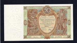 POLAND 50 Zlotych 1929, * P-71 *, * Bank Polski * * AUNC-UNC * - Picture 1 of 2