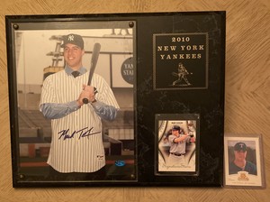 2010 NY Yankees Mark Teixeira Play Ball Photo Cards Plaque w/bonus Rookie Card