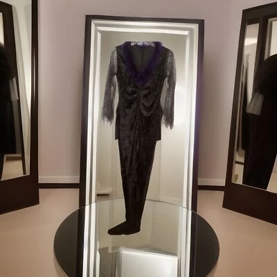 Sexy Costume Long Feather Boa Vampire Witch Black Fits  2/ 8 Velvet Halloween - Image 1 of 4