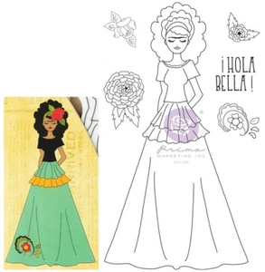 Julie Nutting - Milagros 6pc Doll Cling Stamp Prima Marketing Mixed Media 913557 - Picture 1 of 1