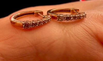 Pendientes oro rosa, diamantes 24 quilates  Foto 1 de 3