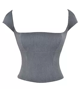 House of CB Rowena Grey Lace Back Corset Top Shirt size L+ | XL | 10-12 - Picture 1 of 9