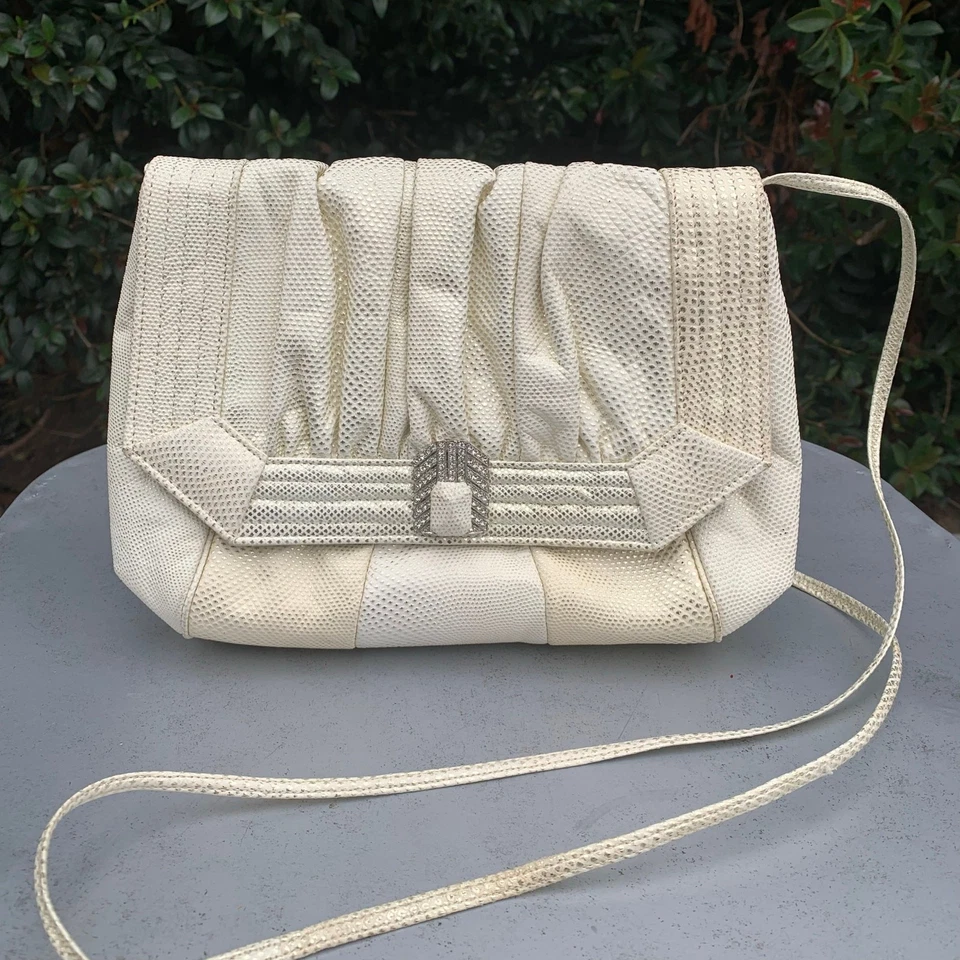 Vintage Sharif Shoulder Bag 80s Evening Purse Cream Formal - Image 1 of 4