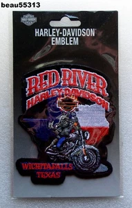 ⭐RED RIVER WICHITA FALLS TEXAS HARLEY DAVIDSON DEALER WESTE EMBLEM PATCH - Bild 1 von 1