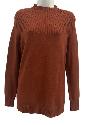 NUEVO POR ANTHROPOLOGIE Suéter Marrón Cuello Simulado S Informal Suave Pullover Nuevo con Etiquetas $98 Foto 1 de 4