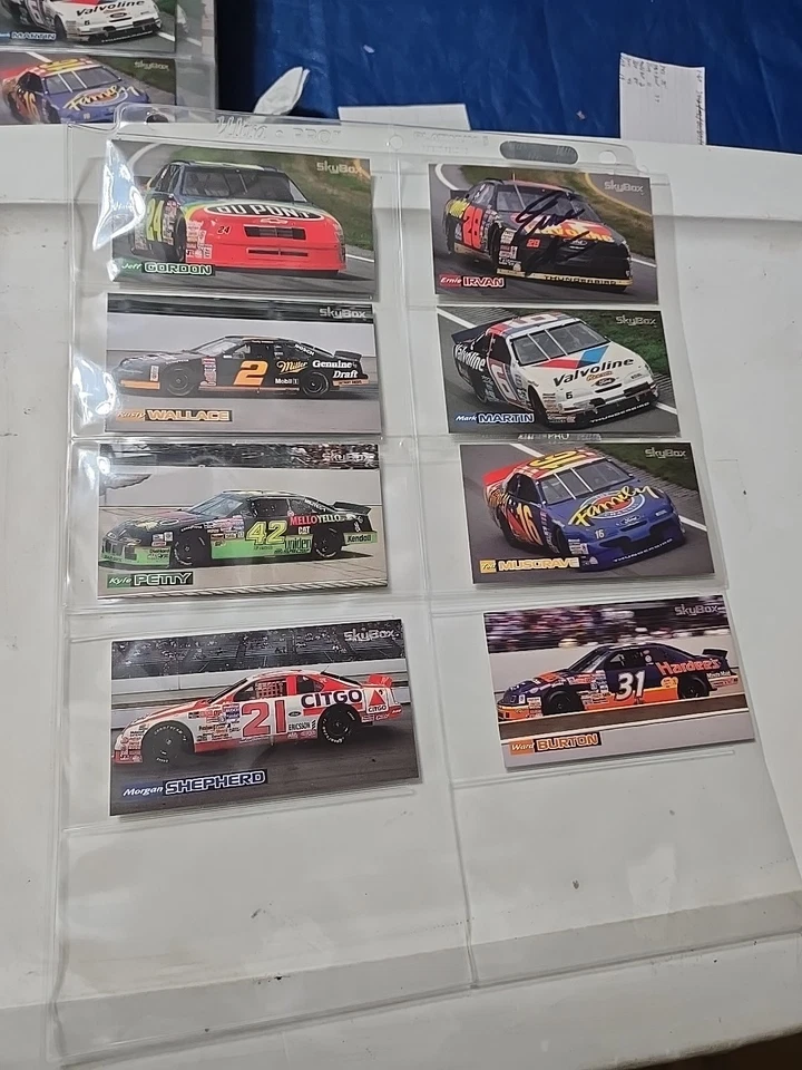 1994 SKYBOX BRICKYARD 400 NASCAR RACE SET OF 8 W/ Ernie Irvan Autograph  - Image 1 of 4