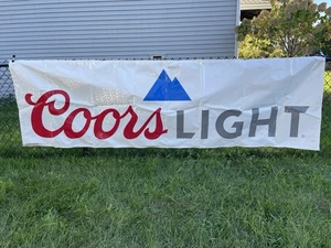 Insegna Vinile Coors Light Beer 3x10 Striscione Uomo Caverna Garage Festa Montagna Blu - Foto 1 di 2