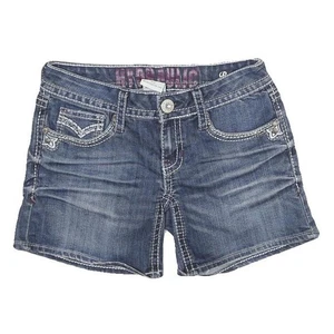 Pantalones Cortos Informales HYDRAULIC Mujer Azul Denim S W26 Bolsillos Bordados - Imagen 1 de 6