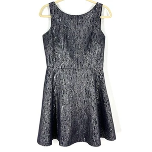 Night By SuiteBlanco Blue Metallic Silver Skater Mini Dress Women's Size Medium - Picture 1 of 10