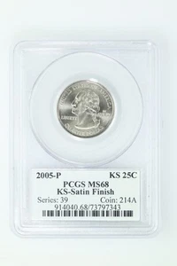 Lot of 2 2005-P 25c Kansas State Quarters MS 69 & MS 68 WILL COMBINE SHIPPING - Picture 1 of 4
