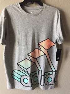 NEW Girls XL (18-20) Adidas Logo Graphic T-Shirt Gray - Picture 1 of 6