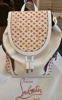 Christian Louboutin BackPack Bag  White Leather SELLER IN USA - Image 1 of 4