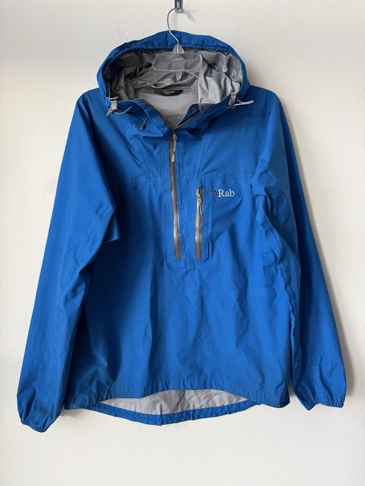 Rab Pullover Waterproof Rain Jacket Blue Medium Event Windbreaker Coat Shell - Image 1 of 4