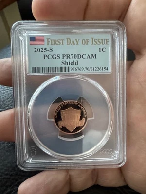 2025 S Proof Lincoln Shield Cent PCGS PR70DCAM (First Day Of Issue) - Image 1 of 3
