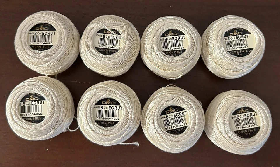 8 balls DMC Cotton Ecru #8 10 grams - Image 1 of 4