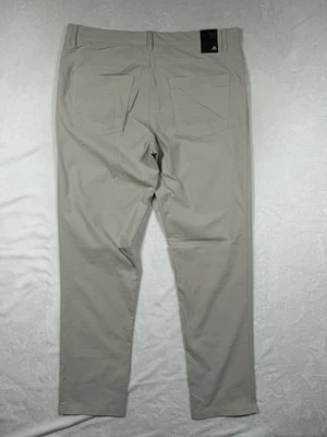Adidas Golf Go-To 5 Pocket Pants Beige Mens 34x31 Tapered Fit - Image 1 of 4