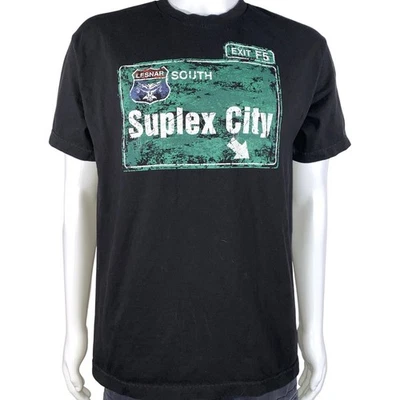 Brock Lesnar T-Shirt Suplex City Danger Ahead WWE Wrestling Double-Sided Size L - Image 1 of 3