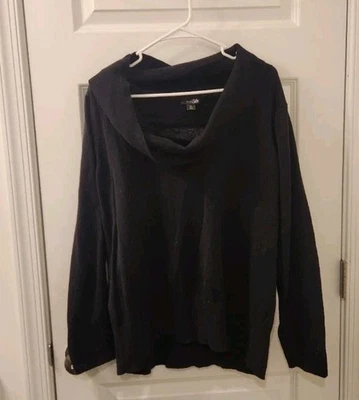 Suéter negro con capucha cuello alto East 5th para mujer talla 2X #S488 Foto 1 de 4