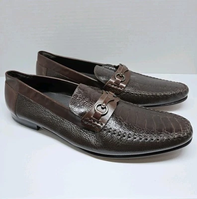Mezlan 1968 Genuine Ostrich Horsebit Brown Loafers 17131 Size 15M - Image 1 of 4